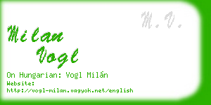 milan vogl business card